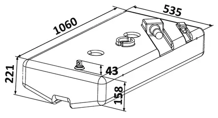 Polttoainesäiliö 1060x535x221 90 l (bensiini) - Polttoainesäiliöt - D147204 - 2