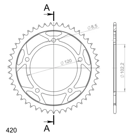 Supersprox / JT Teräs takaratas 23.47 - Moottoripyörän takarattaat - D216554 - 2