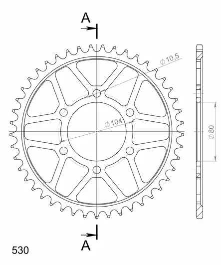 Supersprox / JT Teräs takaratas 488.44 - Moottoripyörän takarattaat - D26734 - 2