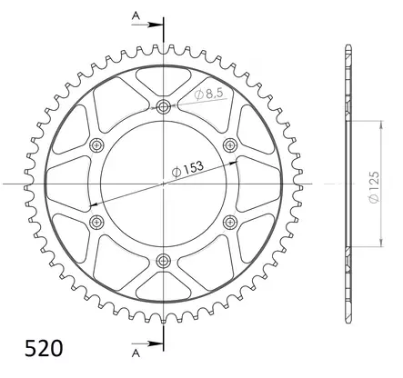 Supersprox Teräs takaratas 210.51 - Moottoripyörän takarattaat - D26664 - 2