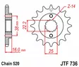 JT Eturatas JTF736.15RB - Moottoripyörän eturattaat - D523984 - 2