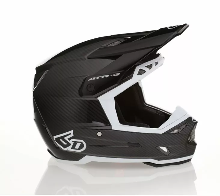 6D Helmet ATR-3 Solid Gloss Black White FIM - Offroad-kypärät - D546984 - 1