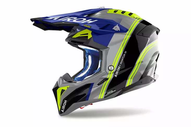 Airoh Kypärä Aviator 3 Hima Sininen Kiiltävä - Offroad-kypärät - D506744 - 1