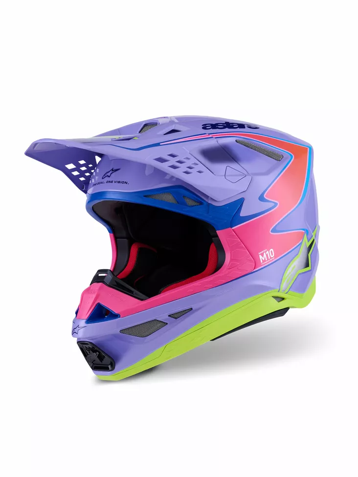 Alpinestars Kypärä S-M10 JL R01 Lila/Fluo Pinkki/Fluo Keltainen - Offroad-kypärät - D513814 - 1