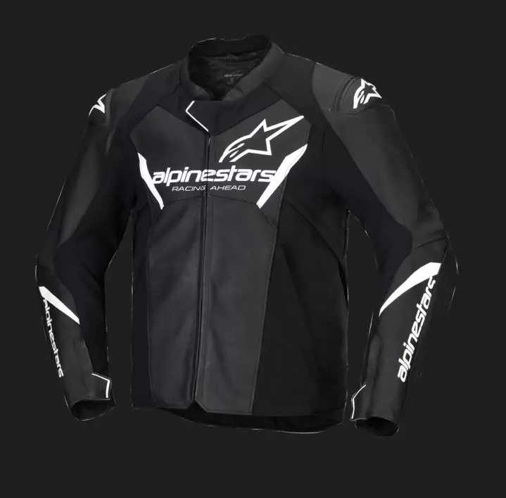 Alpinestars Nahkatakki Faster v3 Musta/Valkoinen - Moottoripyöränahkatakit & -liivit - D496894 - 1