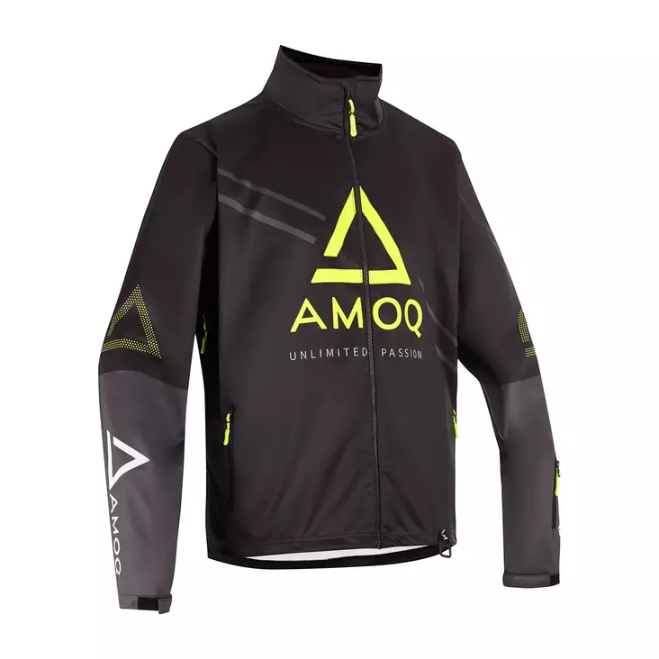AMOQ Apex Racing Takki Musta/Harmaa/Hivis - Kelkkailutakit - D498334 - 1