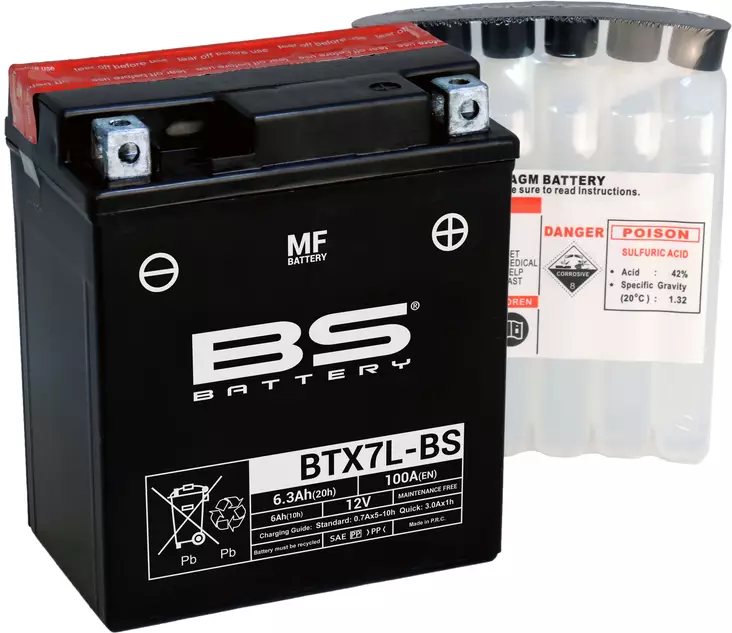 BS Battery BTX7L-BS MF (cp) Maintenance Free - Akut - D262584 - 1