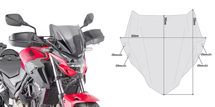 GIVI WINDSCREEN FITTING KIT FOR - Moottoripyörän tuulisuojat - D355174 - 1