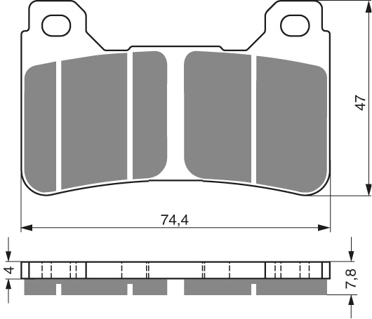 GOLDFREN Jarrupalat 214 Ceramic carbon AD - Moottoripyörän jarrupalat - D228004 - 1