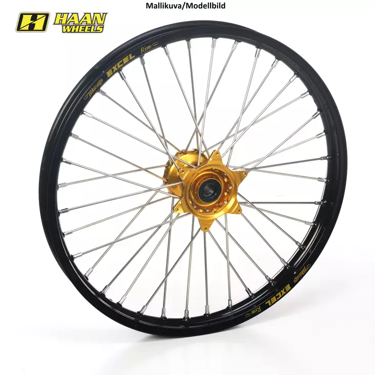 Haan wheel YZ80/85 93- 19-1,40 GOLD HUB/BLACK RIM - Moottoripyörän täydelliset vanteet - D328284 - 1