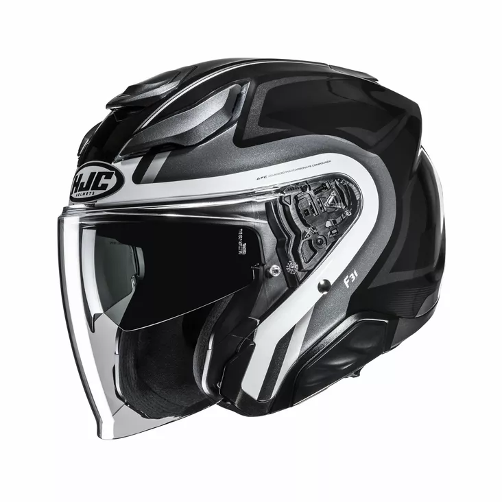 HJC Kypärä F31 Bask Musta/Valkoinen MC5 - Avokypärät - D524984 - 1