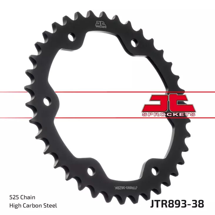 JT Takaratas ZBK - Musta Zinc JTR893.38ZBK - Moottoripyörän takarattaat - D433564 - 1