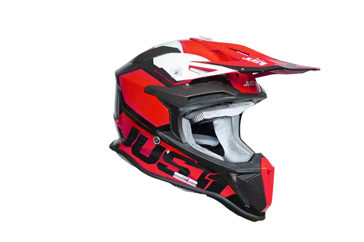 Just1 Kypärä J-18 F Hexa Valkoinen/Fluo Punainen/Musta - Offroad-kypärät - D444894 - 1