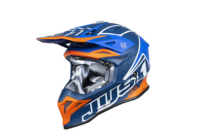 Just1 Kypärä J-39 Thruster Valkoinen/Fluo Oranssi/Sininen - Offroad-kypärät - D444904 - 1