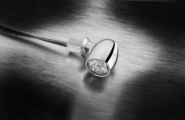 Kellermann Atto® DF LED mini indicator 3 in 1 chrome w/ clear glass - Moottoripyörän vilkut - D438864 - 1