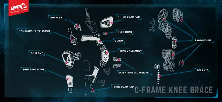 Leatt Lower shin plate C-Frame Pro Right - Polvi-, kyynär- & olkasuojat - D268004 - 1
