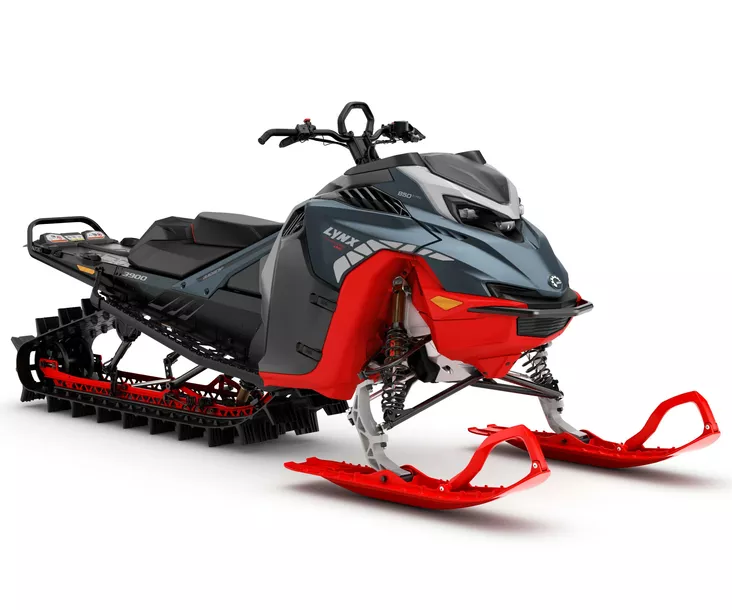 Lynx 27 Shredder DS 3900 850 E-Tec Shot 76mm Mineral Blue / Viper Red - Lynx moottorikelkka 2027 -mallisto - 144364 - 1