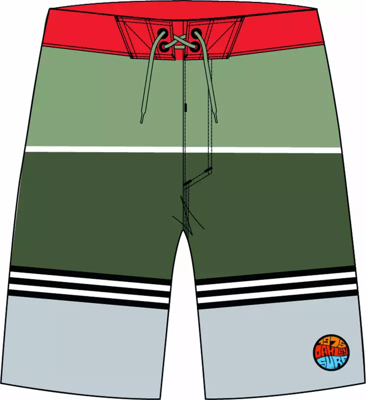 Oakley STRIPED 1975 BOARDSHORT 21” DARK BRUSH GREY COLOR BLOCK - Vapaa-ajan housut - D332654 - 1