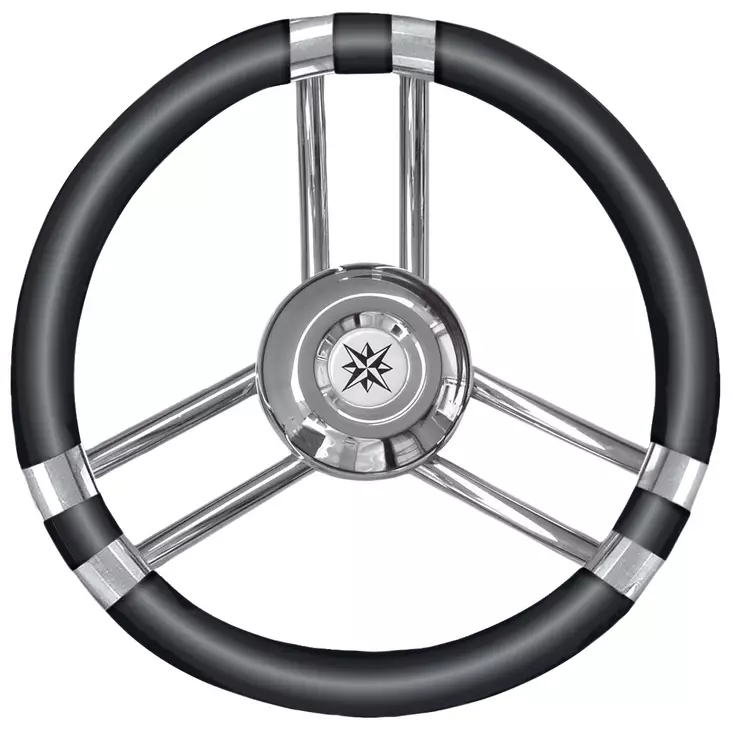 Osculati Steer.wheel C SS/black 350mm - Ohjauspyörät - D239984 - 1