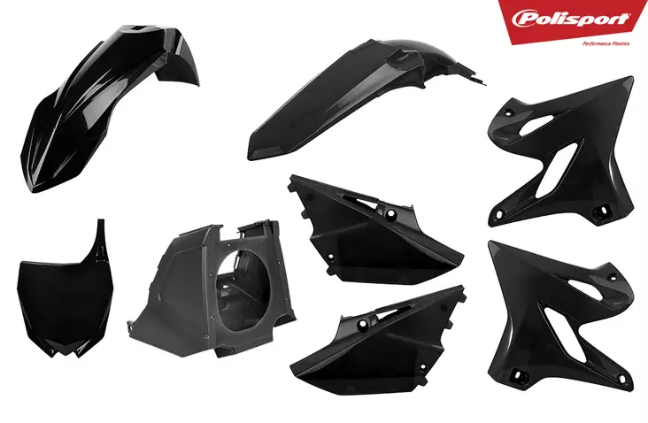 Polisport plastic kit YZ125/250 02-21 Musta (1) - Moottoripyörän muovisarjat - D230534 - 1