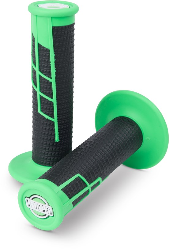 Protaper Tupet Clampon 1/2 Waffle Neon Vihreä/Musta - Moottoripyörän kahvakumit - D258324 - 1