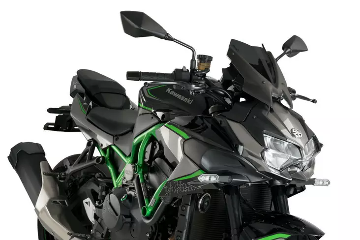 Puig Windshield New Gen. Sport Kawasaki Z H2 C/Dark Smoke - Moottoripyörän tuulisuojat - D406894 - 1