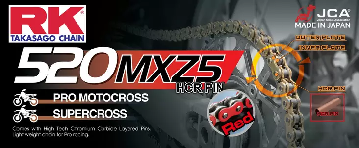 RK GB520MXZ5 Offroad Pro ketju Punainen +CL (Jousil.) - Ketjut 520 - D501504 - 1