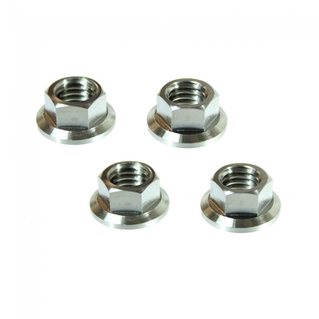 Scar 4 x Titanium HEX HEAD FLANGE NUT M8 - titanium Gr5-Ti - Moottoripyörän ruuvit & kiinikkeet - D480234 - 1