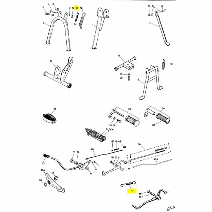 Seisontatuen jousi, Tunturi Maxi, Start, Automat, Sport, Super Sport, Tiger - Mopon Sivutuet - D480134 - 1
