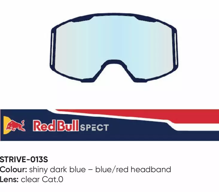Spect Red Bull Strive MX Goggles Single lens Blue/Red clear - Ajolasien linssit & varaosat - D433924 - 1