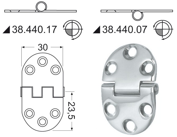 SS Sarana 47x30mm - Veneen Saranat - D124684 - 1