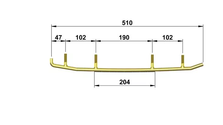 TOTALTEK SK-06R OHJARIRAUTAPARI FLEX - Moottorikelkan ohjausraudat - 55064 - 1