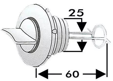 Tyhjennystulppa nylon 25mm - Pohjatulpat - D174524 - 1