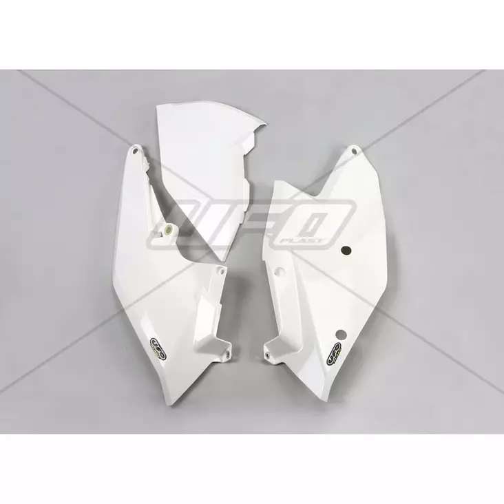 UFO Sivunumerokilvet KTM125-525 SX/SXF 16-18 EXC/EXC-F 17-19 Valkoinen 047 - Moottoripyörän sivupaneelit - D219744 - 1