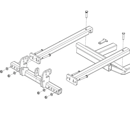 Bronco Adapteri V-auralle 75-804800 Yamaha Lejab puskulevyrunkoon - Mönkijän puskulevyt ja tarvikkeet Bronco - D522105 - 1