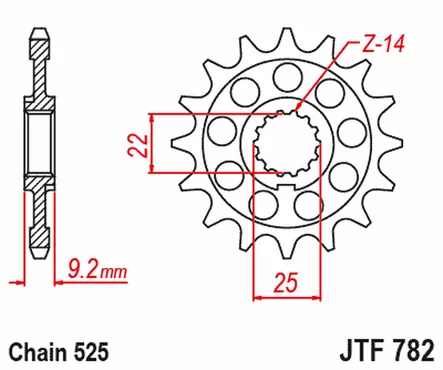 JT Eturatas JTF782.16 - Moottoripyörän eturattaat - D523985 - 2
