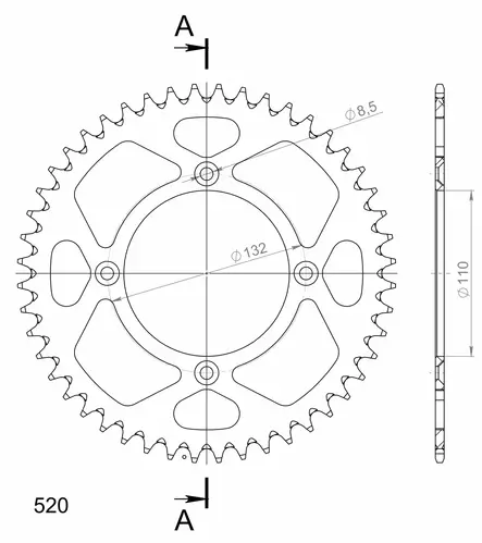 Supersprox Alumiini takaratas RAL-720:48 Musta - Moottoripyörän takarattaat - D307245 - 1