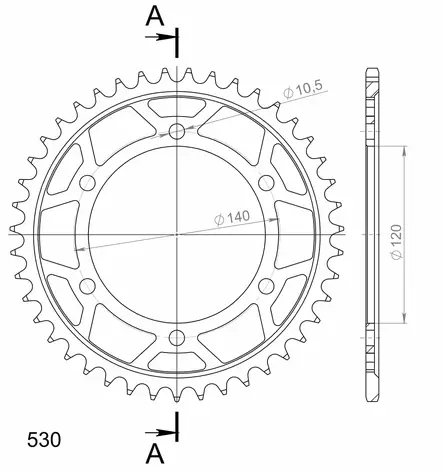 Supersprox / JT Teräs takaratas 499.38 - Moottoripyörän takarattaat - D26745 - 2