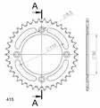 Supersprox Alumiini takaratas RAL-452:39 Musta - Moottoripyörän takarattaat - D306905 - 2