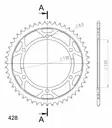 Supersprox / JT Teräs takaratas 1847.51 - Moottoripyörän takarattaat - D26645 - 2