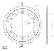 Supersprox / JT Teräs takaratas 853.49 - Moottoripyörän takarattaat - D26825 - 2