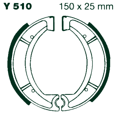 AIR Bromsbackar Y 510 150x25mm parvis - Moottoripyörän jarrukengät - D280465 - 1