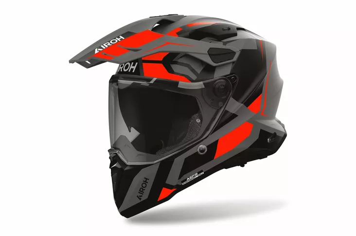 AIROH kypärä Commander 2 Polar punainen Fluo Matt - Adventure-kypärät - D559255 - 1