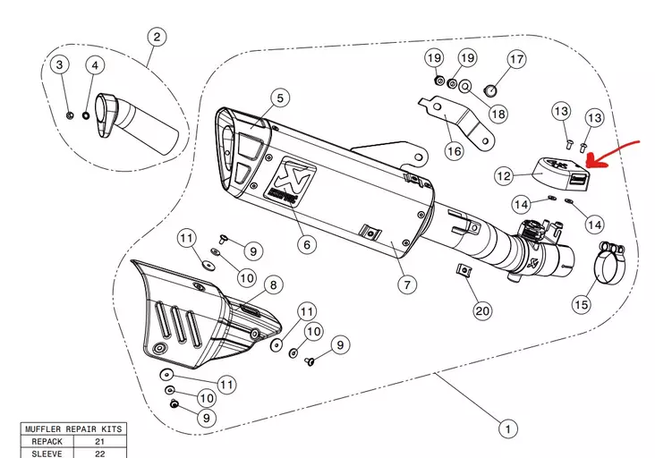 Akrapovic Exup valve cover CA YZF-R6 2017-2020 - Moottoripyörän äänenvaimentimen varaosat - D389685 - 1