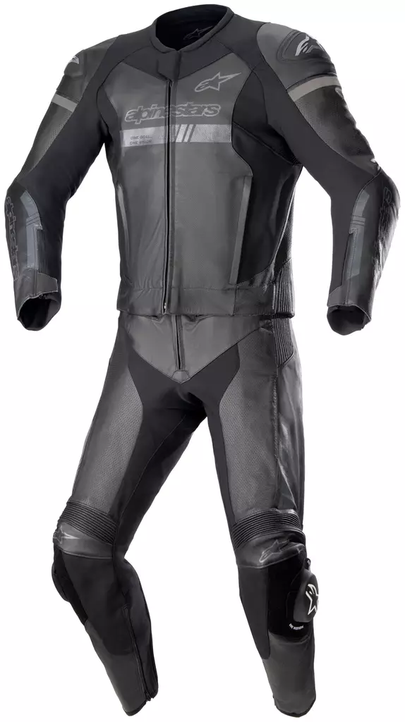 Alpinestars Nahkapuku GP Force Chaser V2 2 PCS Musta/Musta - Nahkaiset moottoripyöräpuvut - D439035 - 1