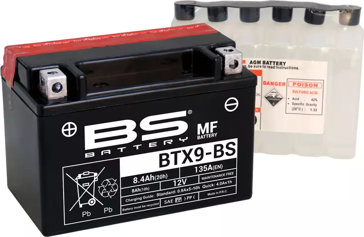 BS Battery BTX9-BS MF (cp) Maintenance Free - Akut - D262585 - 1