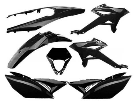 Garage Katesarja, Musta, Beta RR 50 Enduro, Motard, SM 12- , (7-osaa) - Mopon Muovisarjat & tarrat - D480035 - 1