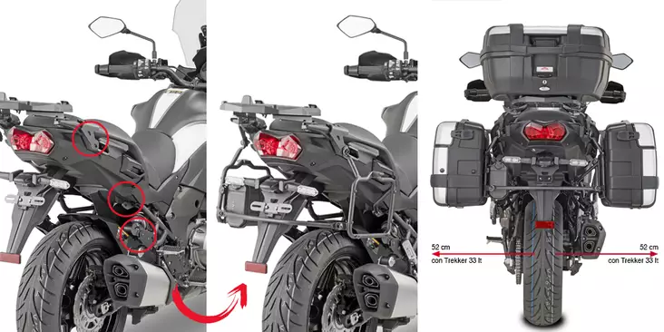 Givi Putkisivutelineet Rapid release Versys 1000/1000 SE (19) - Moottoripyörän laukkujen kiinnityssarjat - D324455 - 1