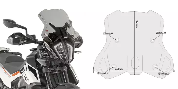 Givi Specific fitting kit for 7710DT7710D - Moottoripyörän tuulisuojat - D386585 - 1