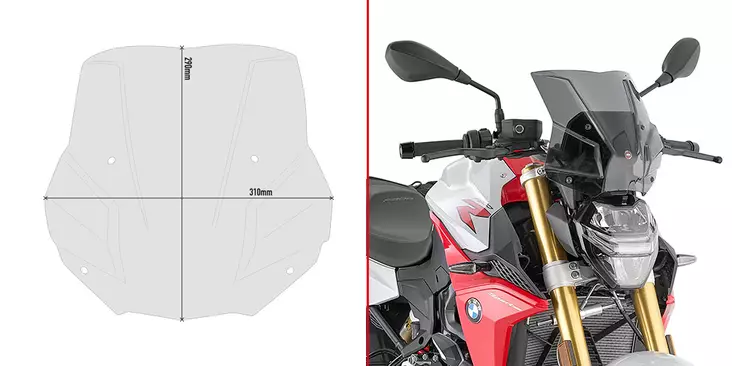 GIVI SPECIFIC SCREEN FUMEE BMW F900R 2020- - Moottoripyörän tuulisuojat - D410505 - 1